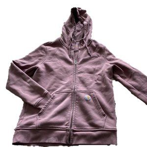 Ladies dusty rose Carhartt zip up hoodie size M